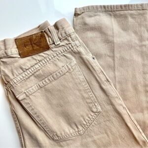 Vintage Calvin Klein CK Straight Leg High Rise Tan Khaki Denim Jeans- size 8